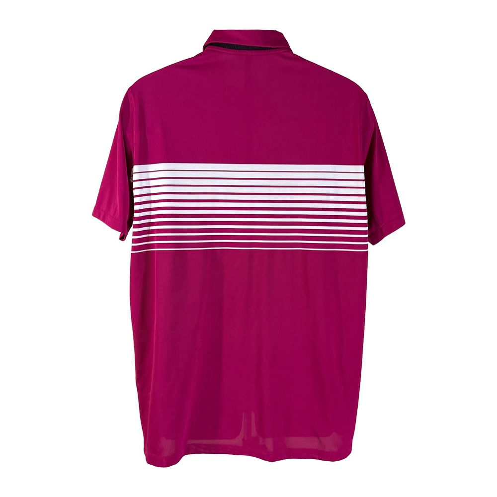 Nike Golf Polo Shirt Mens Large Pink Striped Dri-FIT Short Sleeve Standard Fit - Picture 3 of 5